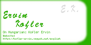 ervin kofler business card